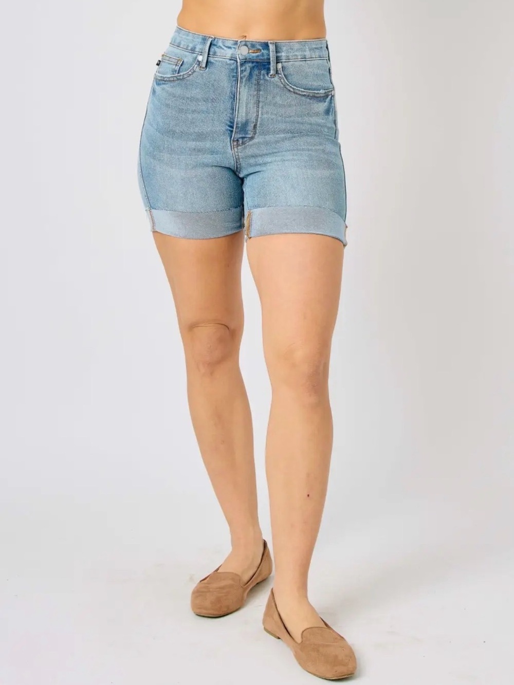 Judy Blue Women’s High-Rise Tummy Control Cool Denim Shorts XL NWT